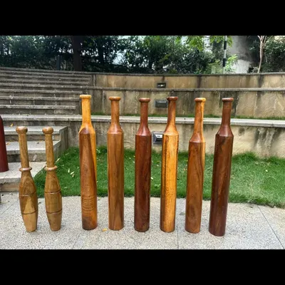 This is my collection of Indian clubs and Mugdars. Each one has a different weight and shape, from lighter clubs for beginners and mobility work to heavier Gadas for building serious strength.