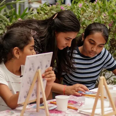 Art is for everyone, especially kids. I love guiding young artists as they explore their creativity and paint their own little masterpieces during our family friendly workshops.