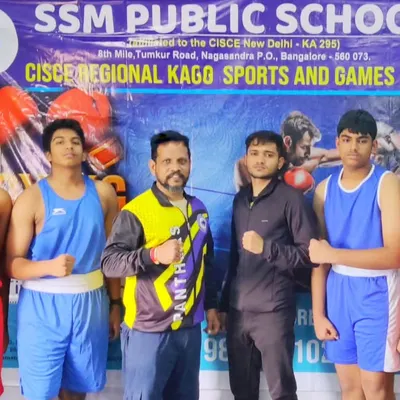 A proud moment with my students from Team Panthers after they each secured a silver medal at the CISCE Regional Level Boxing Championship in Bangalore. Their dedication to the sport is clear.