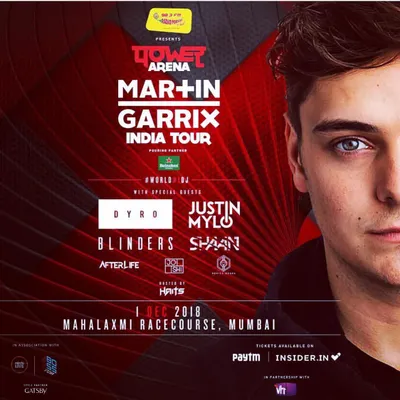 The official poster for the Martin Garrix India Tour. We were super stoked to be part of this lineup with artists like Dyro, Justin Mylo, and Shaan.