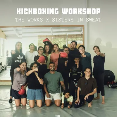The awesome group from our kickboxing workshop collaboration with Sisters in Sweat. What a turnout.