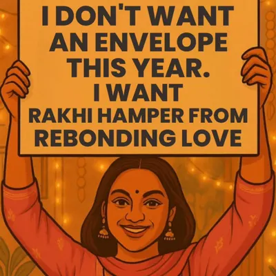 Dear Bhai, we're making it easy for you this year. Just show him this. Our Rakhi hampers are way better than an envelope, because sisters deserve more than just cash.
