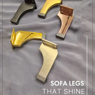Sofa legs that shine. Elevate your furniture with these premium, stylish sofa legs, available in a variety of modern finishes like polished gold, rose gold, and matte black.