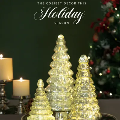 Welcome to the coziest decor for this holiday season. My Christmas Shop is filled with treasures like these LED glass trees, designed to transform your home into a festive haven.