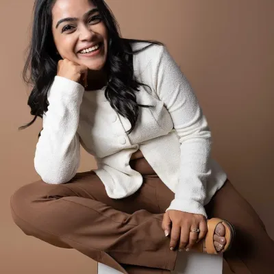 This is one of my favorite shots from a recent personal branding session. The genuine laugh and relaxed posture make for a powerful and relatable professional portrait. It’s perfect for a LinkedIn profile or an 'About Me' page that needs to connect with its audience.