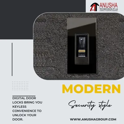 This is a close-up of an intelligent fingerprint scanner integrated into a modern door panel. This ekey system provides top-tier security, recording every entry and removing the hassle of carrying keys for a truly modern security style.
