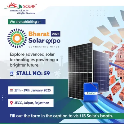 This is our official announcement for exhibiting at the Bharat Solar Expo 2025 in Jaipur. We invite partners and clients to visit our stall to explore our advanced solar technologies and energy storage solutions.