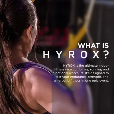 So, what is HYROX? It's the ultimate indoor fitness race that combines running and functional workouts to test your endurance, strength, and all-around fitness in one epic event.