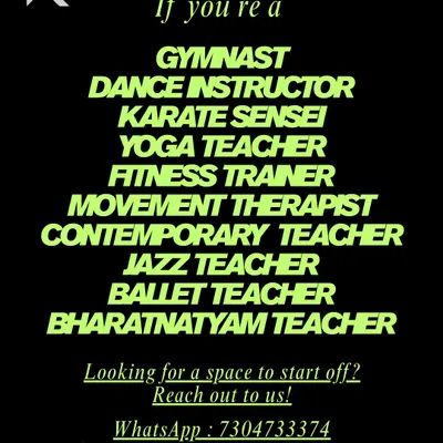 My studios are for everyone. Whether you're a dance instructor, yoga teacher, fitness trainer, or movement therapist, this space is for you. Here are my direct contact details to get you started.