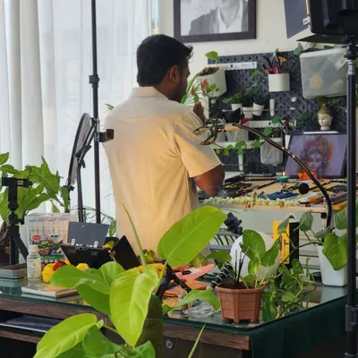 Welcome to my studio. This is where I spend my time drawing, surrounded by plants and inspiration, turning your cherished photos into custom digital illustrations.