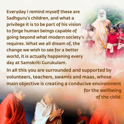 This is a beautiful sharing from Enrica, a Hatha Yoga teacher who spent time supporting the children at Isha Samskriti. She speaks of the privilege of being part of Sadhguru's vision and the conducive environment created for the wellbeing of the child.