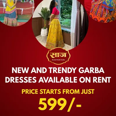 Get your perfect Garba outfit for just ₹599! I have new and trendy Garba dresses available for rent. Book now before they're all gone.