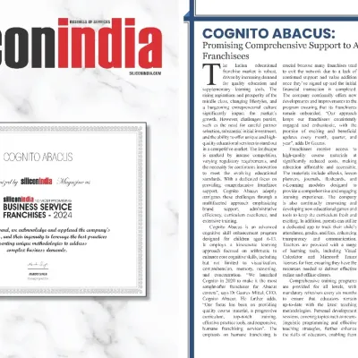 We are proud to be named a Most Promising Business Service Franchise of 2024 by SiliconIndia. This recognition highlights our robust support system for franchisees and our dedication to delivering consistent educational excellence.