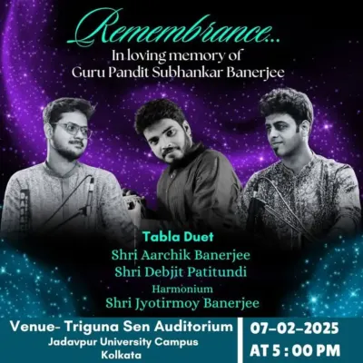 This poster announces a special tribute concert for my Guruji, where I performed a tabla duet. Such events are an emotional and powerful way for us to celebrate the life and music of our masters.