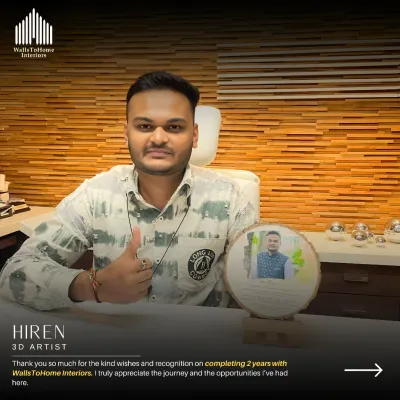 Celebrating Hiren, our talented 3D Artist, on his 2-year work anniversary! His creativity and dedication in creating stunning visualizations are invaluable to our team.