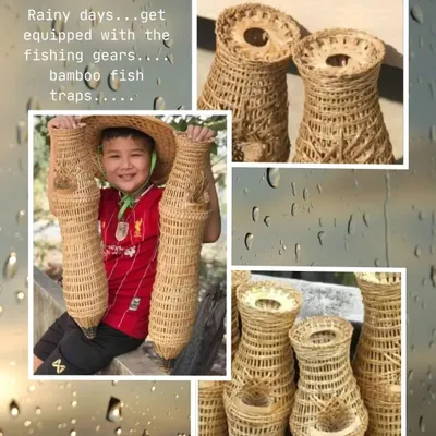 A collage celebrating the monsoon season with our traditional bamboo fish traps. These functional, handcrafted items are a beautiful example of indigenous design and sustainable living, used by communities for generations.