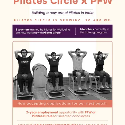 Through my partnership with Pilates Circle, I am building a new era of Pilates in India. With 8 teachers already placed and 6 more in training, this program shapes careers, not just certifications. Applications are open for our next batch, with a 2 year employment opportunity.