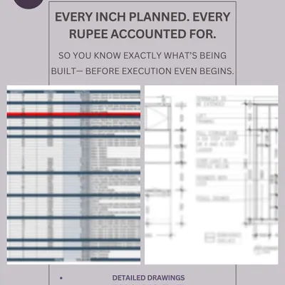 Every inch planned, every rupee accounted for. Before execution even begins, we provide detailed drawings, design documents, and an itemized Bill of Quantities (BOQ) so you know exactly what's being built and how your budget is being used.