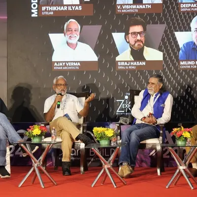 Our principal architect, Ajay Verma, sharing insights on lighting design during a panel discussion at the D-arc BUILD expo 2024 in Bengaluru.