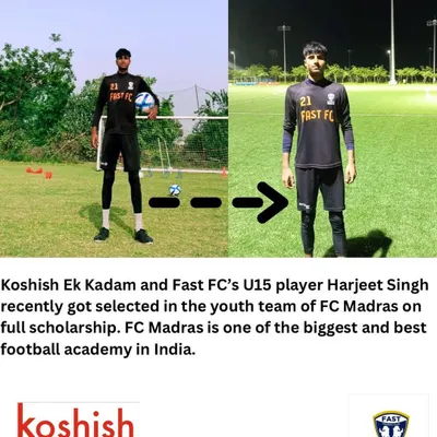 This is what our program is all about. We are incredibly proud that our U15 player and goalkeeper Harjeet Singh earned a full scholarship to join the youth team of FC Madras, one of India's premier football academies.