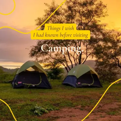 Thinking about your first camping trip? I've got you covered with tips and curated experiences that make it easy. This view, with tents set up before a beautiful sunset, is what it's all about.