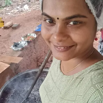 This is where the magic happens. Making our natural hair oil is a long process, using a traditional uruli and fresh herbs. The beautiful aroma of the herbs cooking in pure coconut oil fills the air, and this is the love I pack into every bottle.