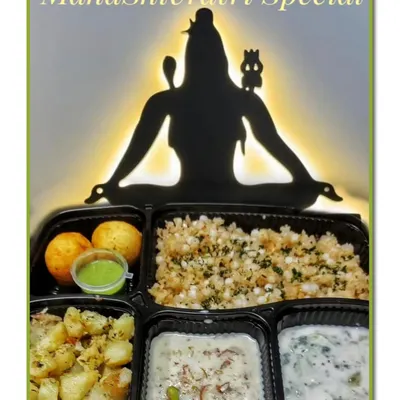 This is my special Vrat ka Khana thali for MahaShivratri, complete with Sabudana Khichdi, Farali Kachori, Ratalu Kheer, and Rajgira Puri, to keep you nourished and satisfied.