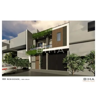 A biophilic design for the 88 Residence, located in a dense urban village in New Delhi. Cascading greenery is a core component of the facade, designed to create a private green sanctuary for its inhabitants.