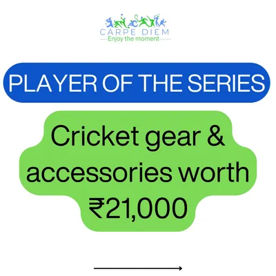 Performance is the only currency here, and we reward it. The Player of the Series will walk away with cricket gear and accessories worth ₹21,000 to help them on their journey.