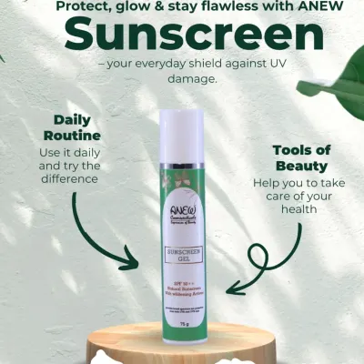 Throw shade at the sun, not your skin. My ANEW Sunscreen Gel with SPF 50++ is your everyday shield against UV damage, offering a lightweight, non-greasy formula for daily protection.
