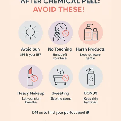 Just had a chemical peel? Proper aftercare is key to protecting your results. This guide shows you what to avoid, from sun exposure and harsh products to heavy makeup, ensuring your skin heals beautifully.