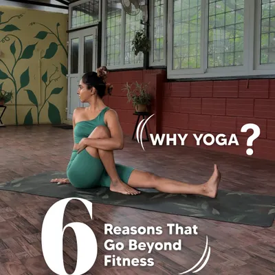 Why practice yoga? This graphic introduces six reasons that go far beyond just fitness, touching on mental, physical, and emotional well-being.