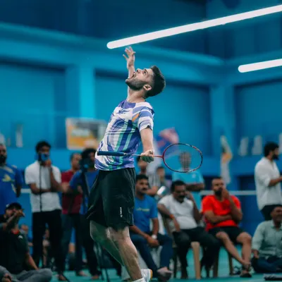 The raw emotion of a hard-earned point. This player's celebration captures the passion we see on our courts every day.