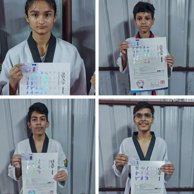 A closer look at our first batch of black belts with their official Kukkiwon Dan and Poom certificates.