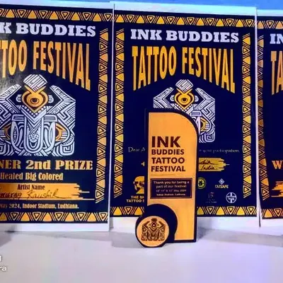 We were honored to win two awards at the Ink Buddies Tattoo Festival: 2nd prize for Big Healed Color and 3rd prize for Big Healed Black and Grey. This recognition fuels our passion for creating high-quality art.