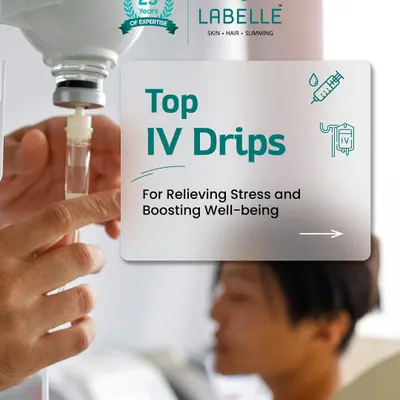We offer a variety of IV drips designed to relieve stress and boost your overall well-being. In this image, a client is comfortably receiving a personalized vitamin infusion, showcasing the relaxing and professional environment of our clinic.
