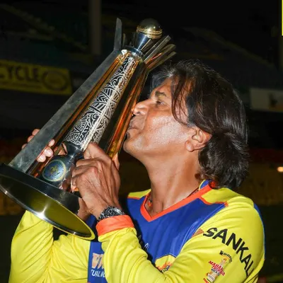 A moment of pure joy, kissing the Maharaja T20 trophy. This victory with the Mysuru Warriors was the result of relentless effort and a team that refused to give up.