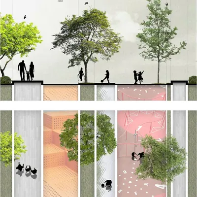 This illustrative plan shows our vision for a 13,000 sqft podium landscape. We designed distinct zones for various activities, including a dedicated kids' play area, quiet seating nooks, and open pathways, creating a multi-functional outdoor amenity for over 120 residential units.