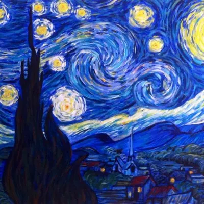 My tribute to Vincent van Gogh's iconic painting, 'The Starry Night.' I used thick, swirling brushstrokes with acrylics to capture the intense energy and emotion of the original masterpiece.