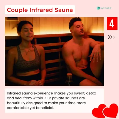 My couple's infrared sauna experience is designed for you and your partner to sweat, detox, and heal from within together. Our private, beautifully designed saunas make your time both comfortable and beneficial.