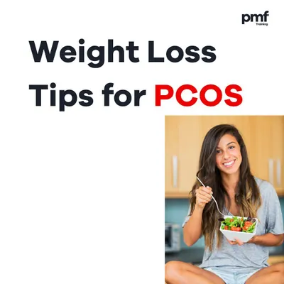 A comprehensive carousel on weight loss tips for women with PCOS. It explains that while hormonal imbalances make it challenging, focusing on nutrient-dense foods, PCOS-friendly exercises like yoga and strength training, and self-love can lead to success.