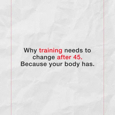 Why does your training need to change after 45? Because your body has. It's not about stopping; it's about training smarter to address muscle loss, slower recovery, and joint stress.