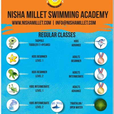 Every swimmer in our program gets a certificate to mark their progress. We have a clear pathway with 8 levels for kids and 4 for adults, from Tadpole and Bronze all the way to our competitive teams.