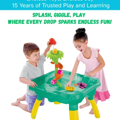 The Giggles Splash Water Table makes sensory exploration a blast. It helps develop motor skills and hand-eye coordination as kids pour, scoop, and make waves.