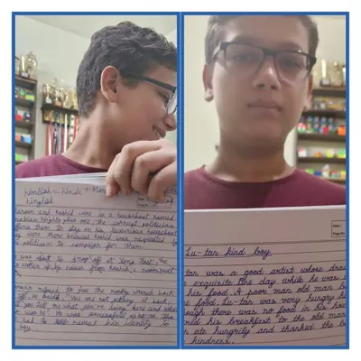In just 15 days, this student's handwriting went from rushed to remarkably clear. This is a testament to his diligent practice and shows how fast children can improve with the right guidance.