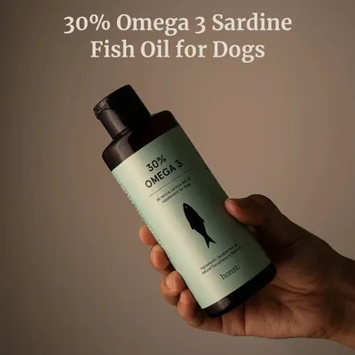 Introducing the 30% Omega 3 Sardine Fish Oil by Honst. We chose to stock this because it's a research-backed daily supplement, formulated by a certified canine nutritionist to support your dog's overall health.