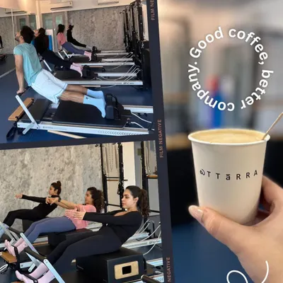 Good coffee, better company. A snapshot of our studio life, where movement is shared and a good cup of coffee is always welcome.