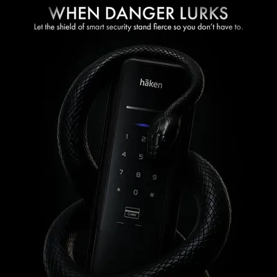 Let your home stay fierce, even when you’re away. This Häken smart lock is designed to be a shield against any threat, combining dramatic design with intelligent security features.