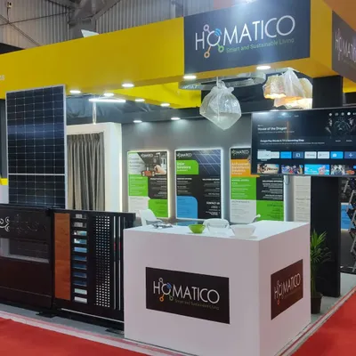Here is a look at my booth at the D-arc BUILD exhibition. I showcased a range of products including solar panels, automated gates, and of course, my popular curtain automation solutions.