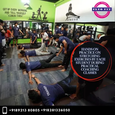 Correct stretching technique is fundamental for injury prevention and recovery. In our practical coaching classes, every student gets hands-on practice, learning how to guide clients through various stretching exercises safely and effectively.